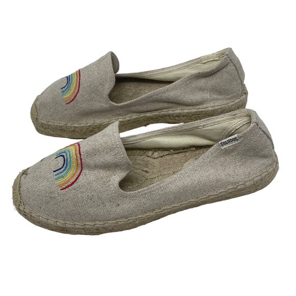Soludos Cream Flats with Cozy Rainbow Design - Picture 3 of 7